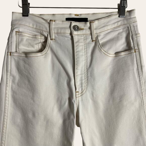 Anthropologie 3x1 Joni White Stitched High Rise Straight Leg Jeans Size 26 - Picture 7 of 12
